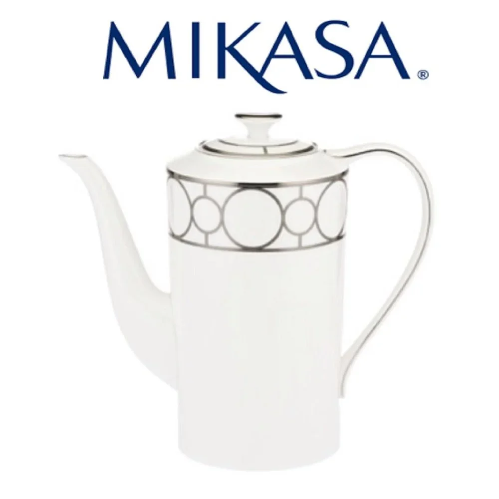 new Mikasa Soho Platinum Links Fine China Coffee Pot (approx. 7.5 inches tall)